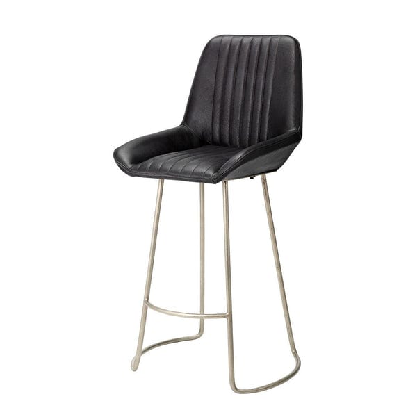 Benzara 38" Counter Stool with Leatherette and Metal Sled Base BM263640