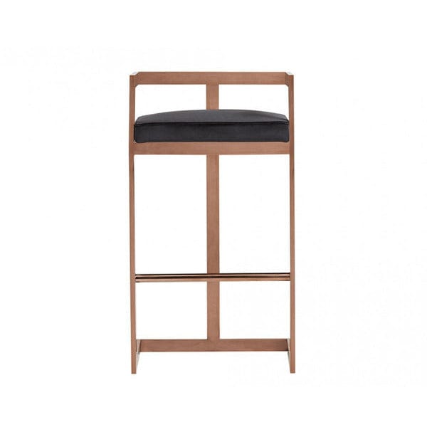 Benzara 35" Bar Stool with Leatherette Padded Seat and Cantilever Base M219294