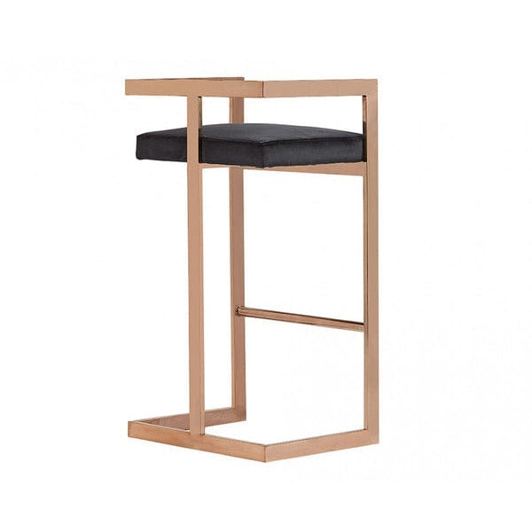 Benzara 35" Bar Stool with Leatherette Padded Seat and Cantilever Base M219294