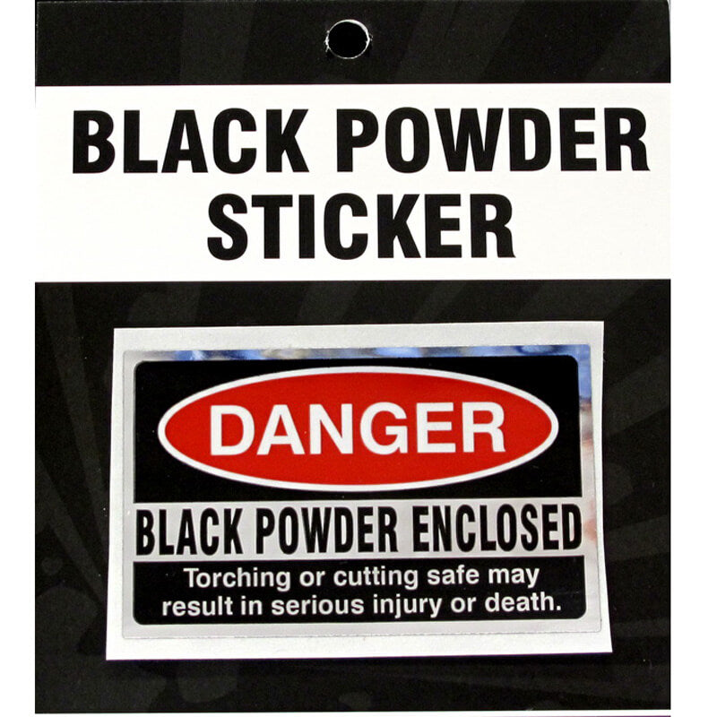 Black Powder Warning Sticker