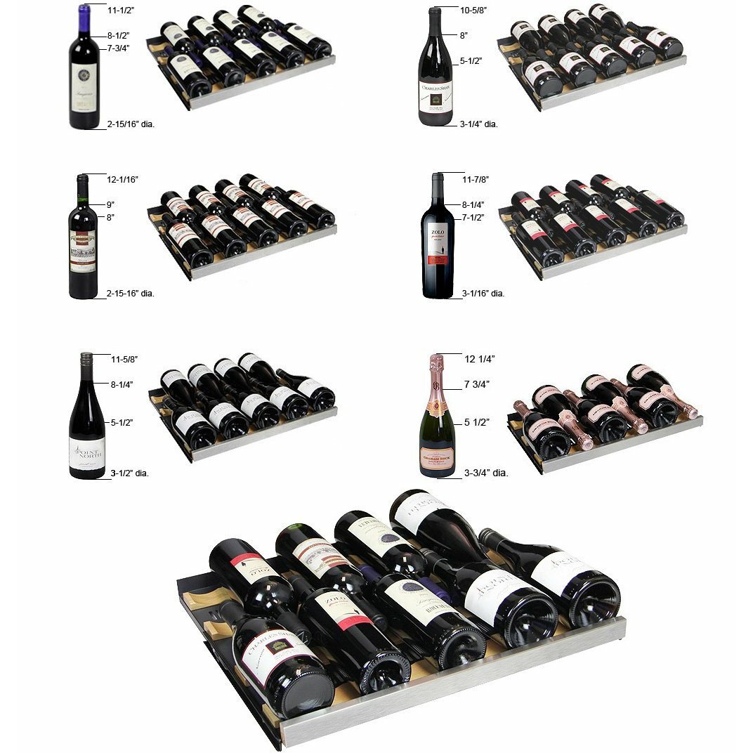 Allavino 47" Wide FlexCount II Tru-Vino 354 Bottle Dual Zone Black Side-by-side Wine Refrigerator (2X-VSWR177-1B20)