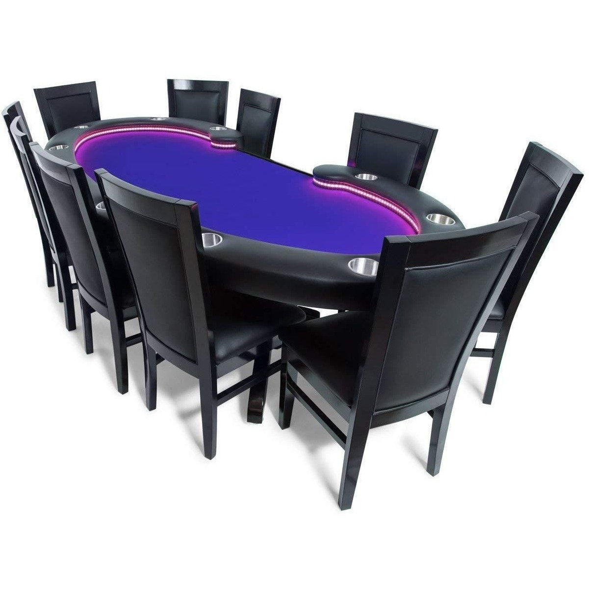 BBO Poker Tables Black Gloss Classic Poker Dining Chair Set