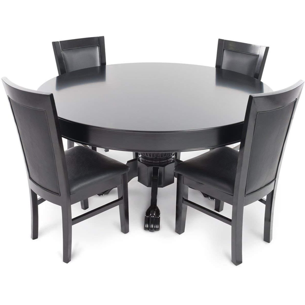 BBO Poker Tables Black Gloss Classic Poker Dining Chair Set