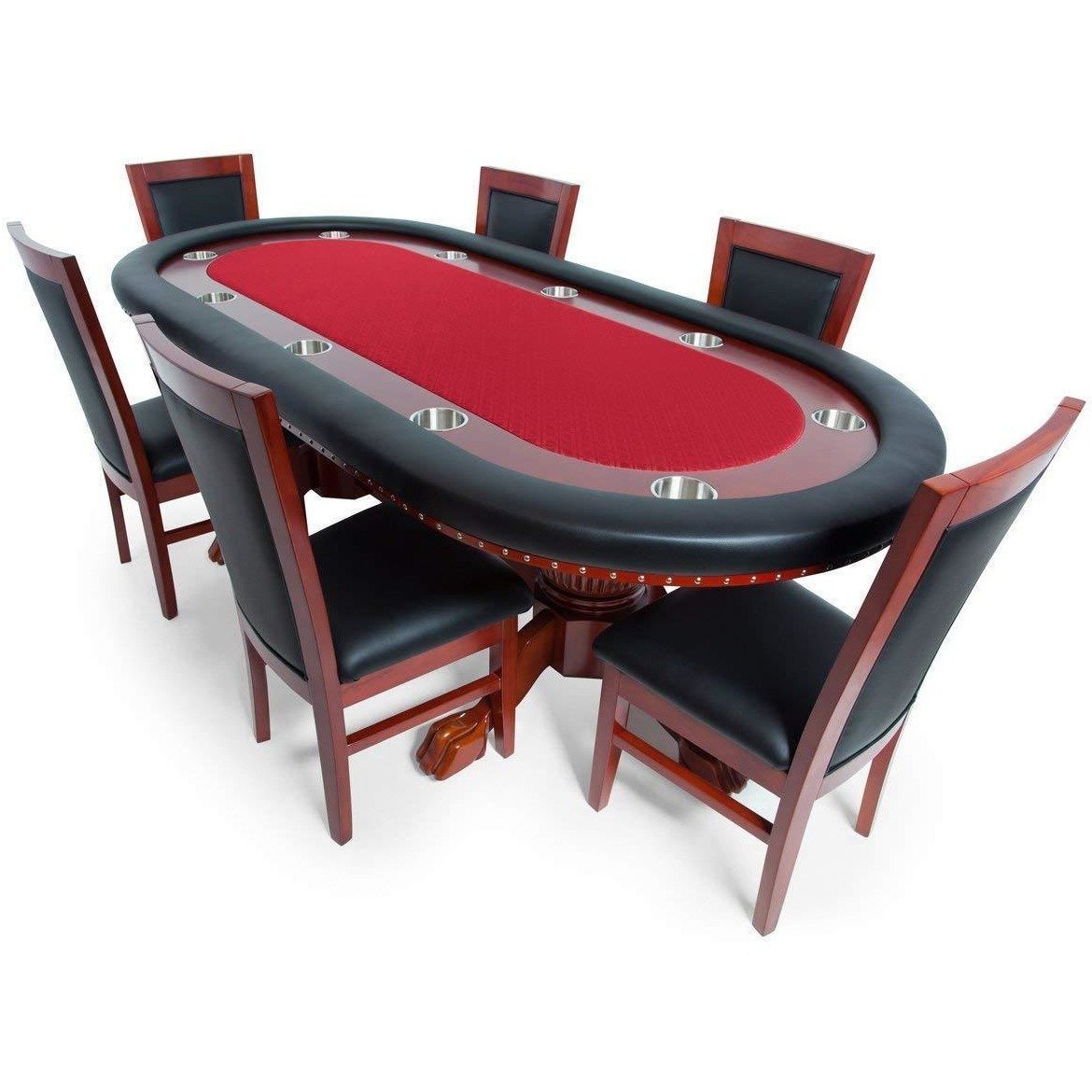 BBO Poker Tables Mahogany Classic Poker Dining Chair Set