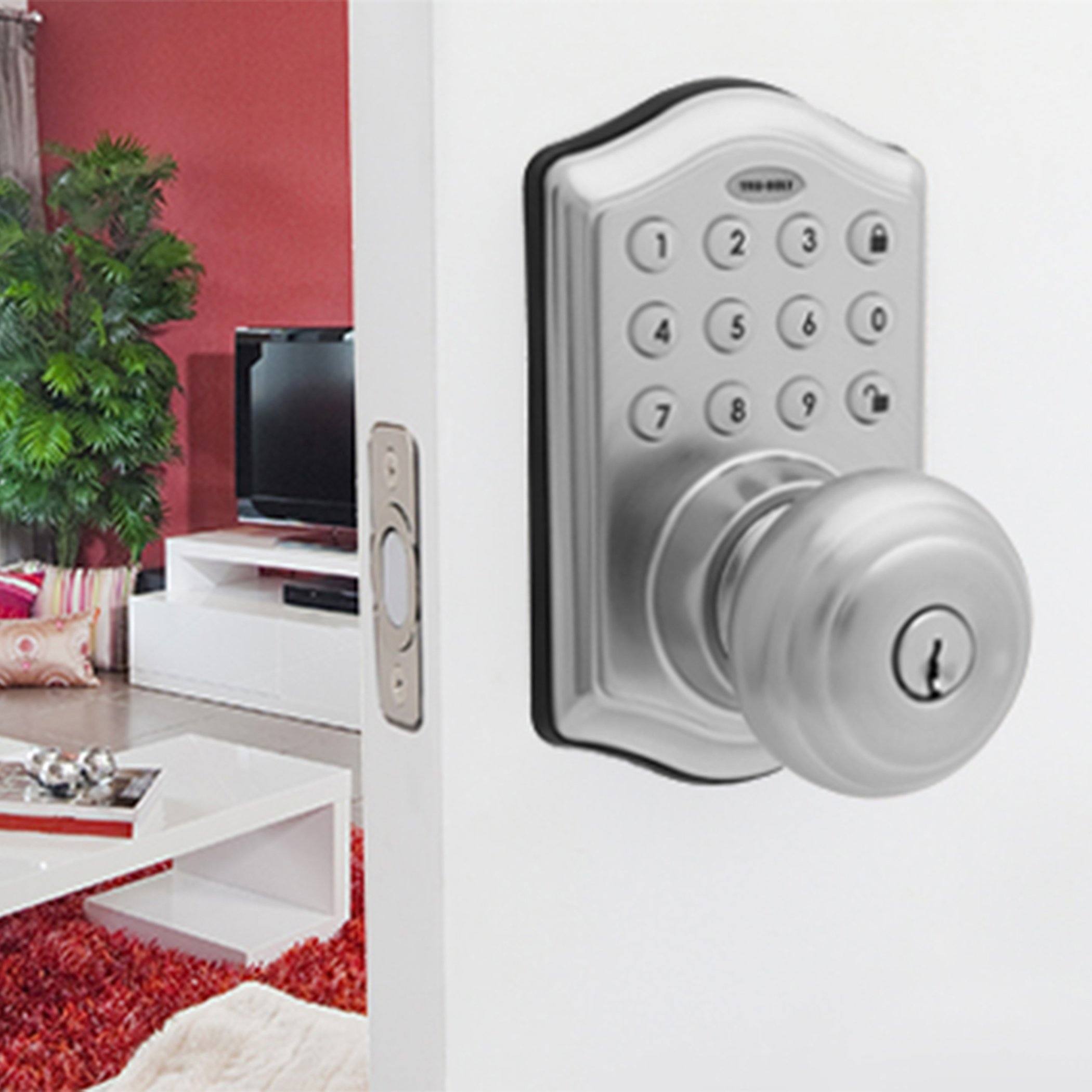 Honeywell 8732301L Electronic Entry Knob Door Lock with Keypad in Satin Nickel