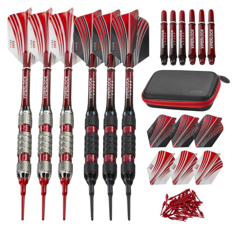 Casemaster Sentry Dart Case and Two Sets of Viper Soft Tip Darts 18 Grams Red
