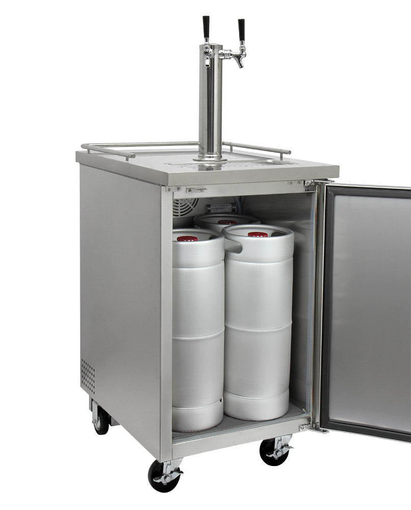 24" Wide Dual Tap All Stainless Steel Commercial Kegerator