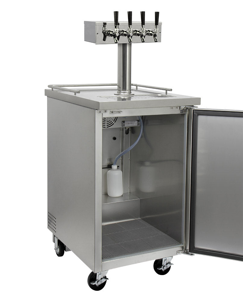 24" Wide Four Tap All Stainless Steel Commercial Kegerator