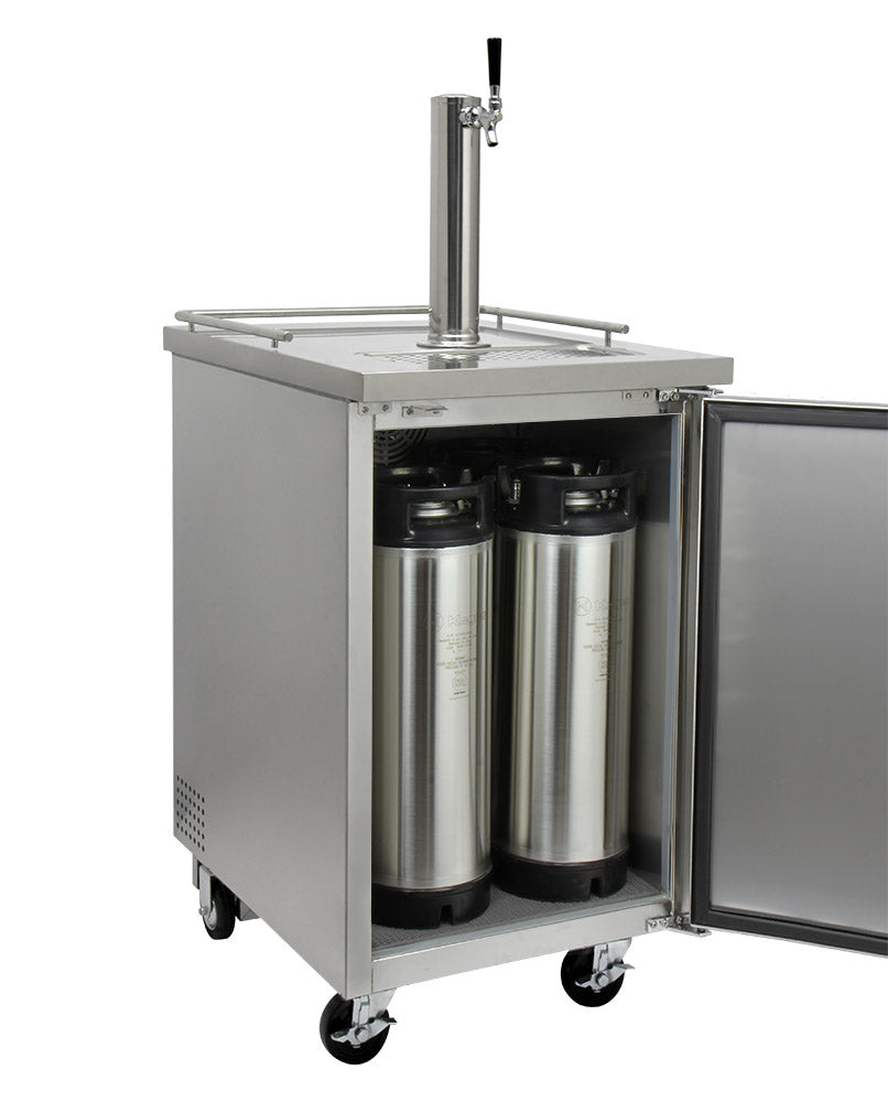 24" Wide Cold Brew Coffee Single Tap All Stainless Steel Commercial Kegerator