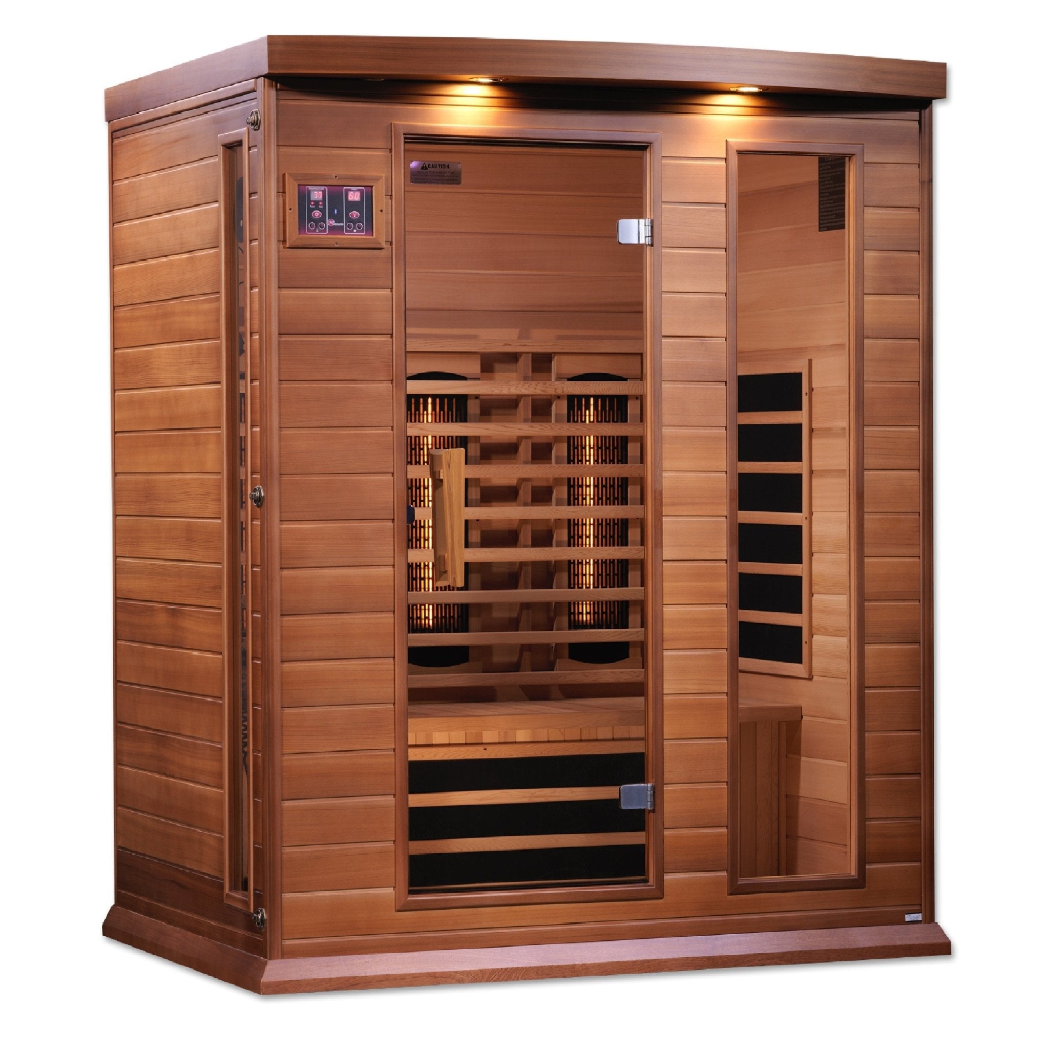 ***New 2021 Model*** Maxxus 3 Person Full Spectrum Infrared Sauna - Canadian Red Cedar - First Class Caves