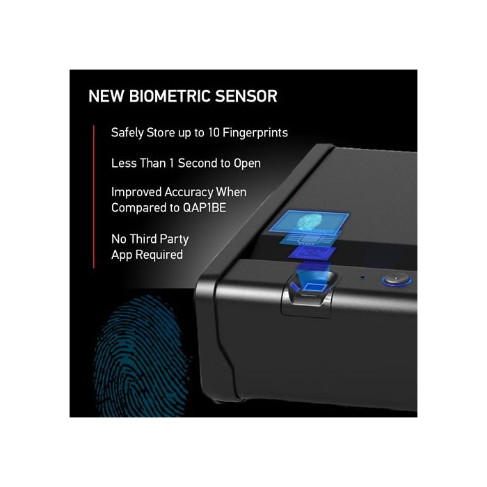 Quick Access Biometric Pistol Safe with Lights QAP1BLX