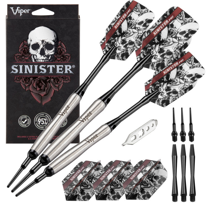 Viper Sinister Darts 95% Tungsten Soft Tip Darts Tapered Barrel 18 Grams