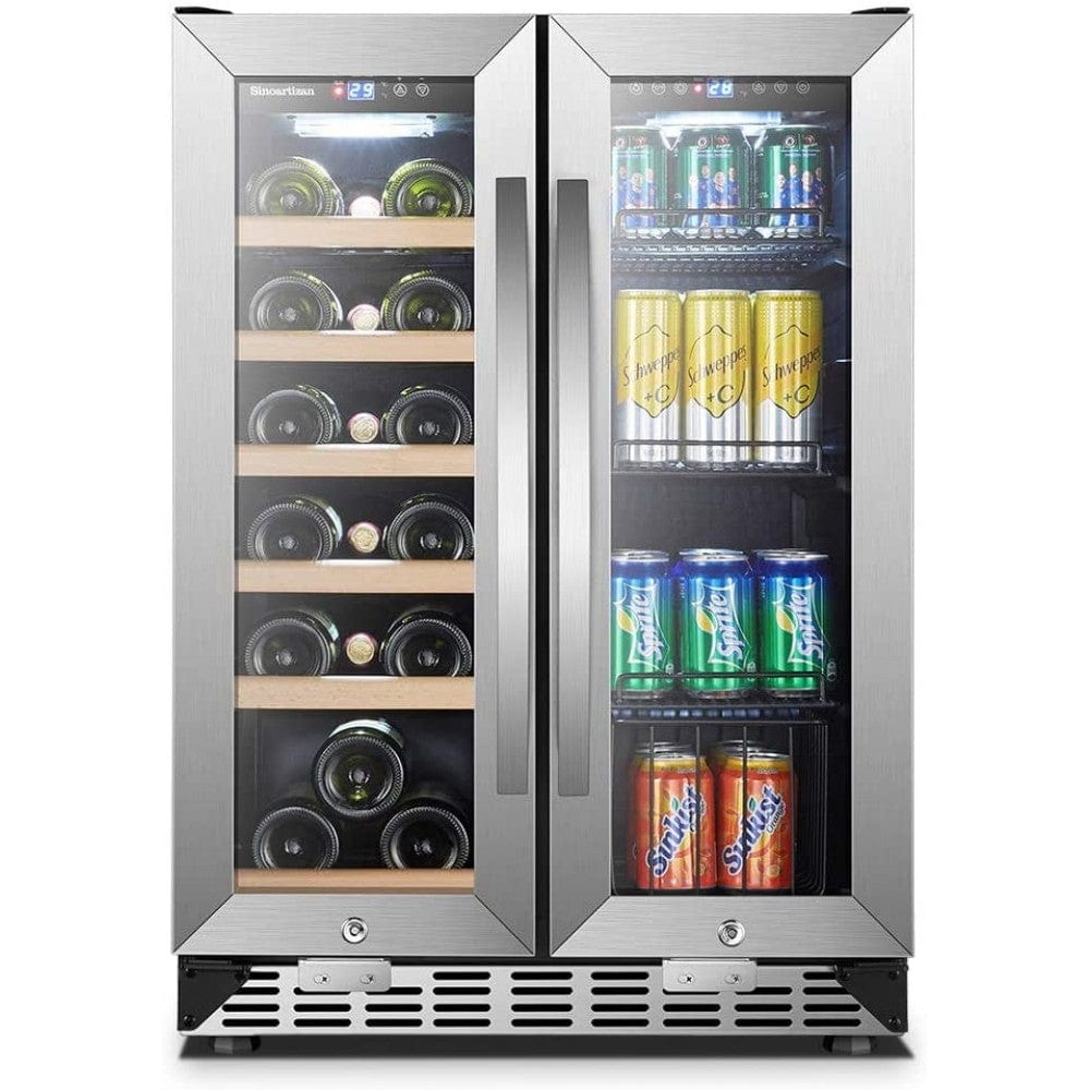 Sinoartizan 24" Dual Zone Stainless Steel Wine and Beverage Coolers ST-36B