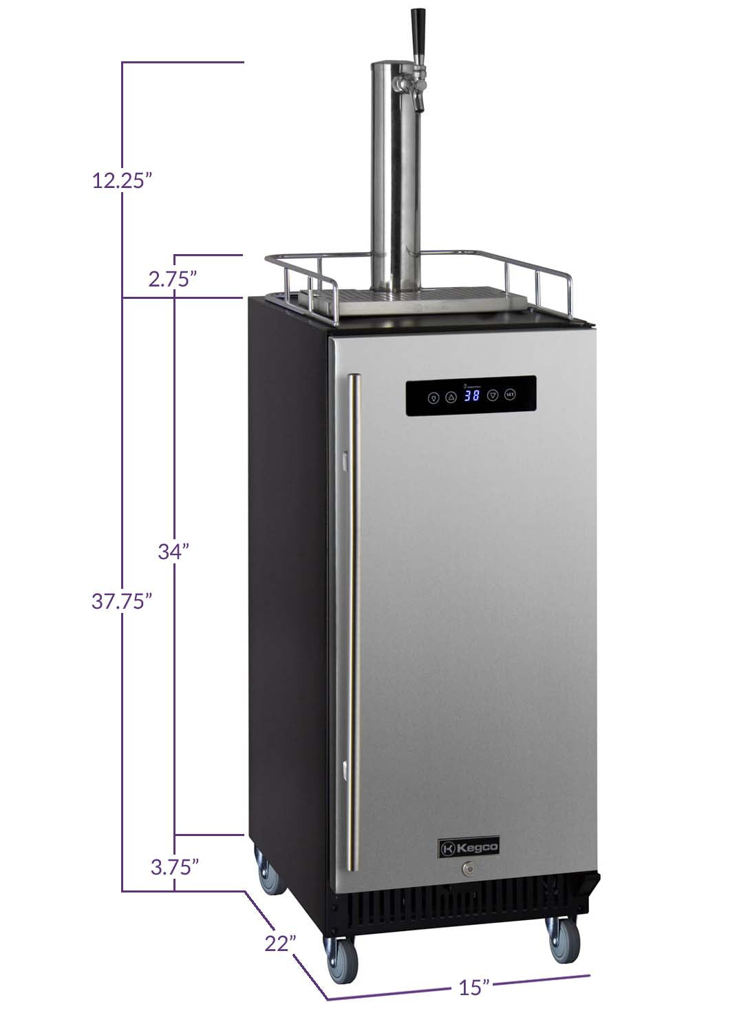 15" Wide Commercial Grade Digital Kombucha Dispenser with Stainless Door