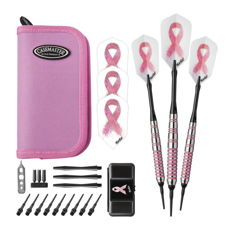 Fat Cat Pink Lady Soft Tip Darts 16 Grams and Casemaster Deluxe Pink Nylon Case