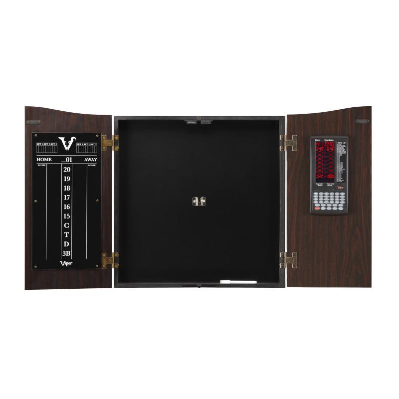 Viper Vault Cabinet Deluxe Set with Built-In Pro Score and Included Shot King Dartboard