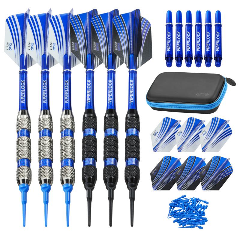 Casemaster Sentry Dart Case and Two Sets of Viper Soft Tip Darts 18 Grams Blue