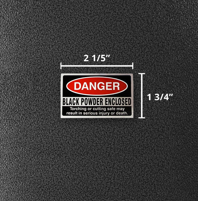 Black Powder Warning Sticker